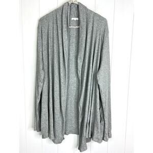 Skin Worldwide Raiya Gray Ribbed Open Front Cardigan Size XXL/Size 5
